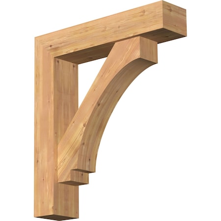 Ekena Millwork Imperial Block Smooth Bracket w/ Offset Brace, Western Red Cedar, 7 1/2"W x 34"D x 38"H BKT0806X34X38IMP05SWR
